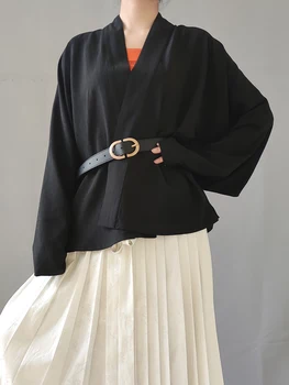 Модерна Блуза Hanfu, Однотонная Ежедневни Дамски Свободна тениска Song Dynasty, Пролетно-лятна Китайска Блуза, Blusas Femme Tang, костюм