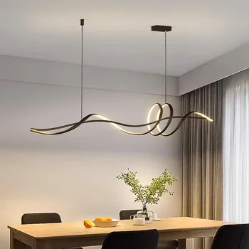 Модерни минималистичные led висящи лампи с регулируема яркост за хранене, хол кухня, полилеи за дома, осветителни тела за блясък