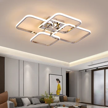 Модерни Полилеи вентилатори повърхностен монтаж за Хол, Спалня, Кабинет, Покрита led Полилей със Златен/Хромирано покритие AC110-260V