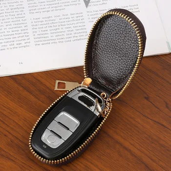 Модни дамски портфейли за ключове, изкуствена кожа, мъжки чанти за ключовете от колата с цип, мултифункционален преносим калъф за съхранение на битови ключове с голям капацитет.
