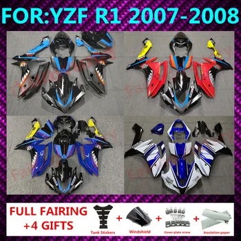 Мотоциклет, пълен комплект обтекател е подходящ за Yamaha YZF YZFR1 07 08 R1 2007 2008 Body Shell Kit ABS Пластмаса кожух, органът комплекти zxmt