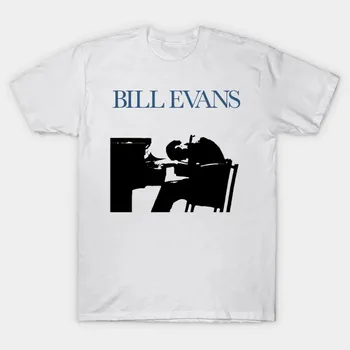 Музикална звезда на Бил Еванс, бяла риза от плътен памук, всички размери KK652