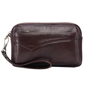 Мъжки портфейл-клатч от кожата PI UNCLE голям капацитет, модерна дамска чанта с цип, чанта-плик, в чантата, опаковане карти