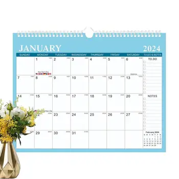 Настолен календар на 2023-24 година Месечната планер Минималистичен Тенис на Стенен календар от дебела хартия 14,7 * 11,4 инча Годишен календар с няколко