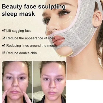 Нов дизайн, Маска за брадичката, V-образна линия, Оформяйки маска за лице, Маска за сън, маска за отслабване на лицето, Стягащ колан за лице