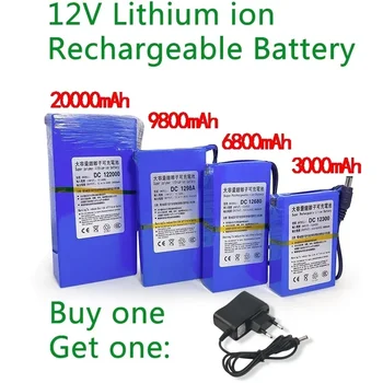 Нова литиево-йонна батерия DC 12v 3000-200 ма, ac зарядно с голям капацитет с 4 вида избор капацитет