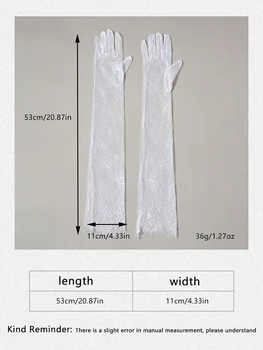 Новите супер страхотна бели дантелени тюлевые дълги сватбени фото ръкавици на едро