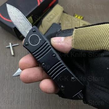 Нож Micro OTF Tech Серия Combat Troo с Острие от Дамасской Стомана 58-60HRC T6-6061 с Дръжка от авиационен алуминиева Сплав за Самозащита