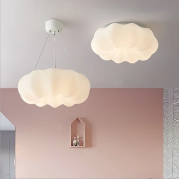 Облак полилей в скандинавски стил, малък полилей блясък blanc за спални, трапезария, домашна декоративна полилей за момичета AC110-220V