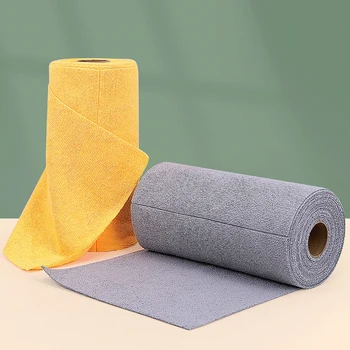 Опаковка от 50 кърпички за Еднократна употреба, Използвана салфетка за почистване, меки силни абсорбиращи кухненски кърпи на ролка за измиване на съдове, който може да се пере в сухо състояние