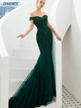 Очарователни Вечерни рокли с отворени рамене 2024, Елегантна рокля на Русалка За Бала, Елегантна Тюлевое рокля в пода, Vestidos De Новия