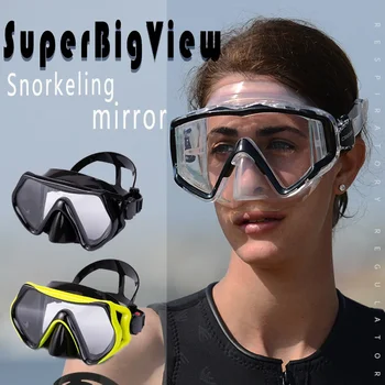 Очила за подводно плуване с защита от замъгляване в голяма рамка HD, голям зрителен ъгъл, мъжки и дамски силиконови очила за плуване, маска за гмуркане, гмуркане