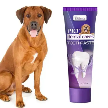 Паста за зъби за домашни любимци 60 g Гел за почистване на зъбите и устната кухина за кучета и кученца Безопасно и дълбоко почистваща паста за зъби за кучета Премахва лош дъх