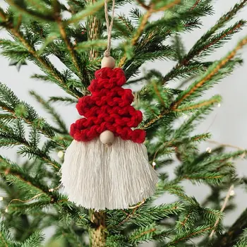 Пискюл Ресни Коледно Дърво Монтиране На Украса, Ръчно Изработени Тканая Коледно Дърво Ресни Гоблен Коледен Окачен Медальон