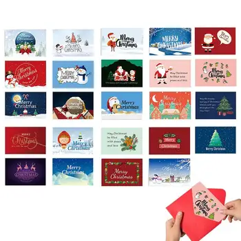 Поздравителни Коледни Картички 24 Бр Набор От Празнични Картички С Конвертами Поздравителни Коледни Картички, Кутии За Коледа И Нова Година