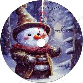 Пола за Коледната елха, Сладък, Забавен, Весел Коледен Снежен човек, декорация за всекидневната, на закрито, на открито, Мека пола за коледната елха, мат орнамент