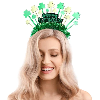 Превръзка на главата в Ирландски Ден, Парти в чест на Деня на Свети Патрик, Една чаша със Зелена детелина, Панделка за коса, аксесоари за коса, Ирландският лента за коса, Прическа