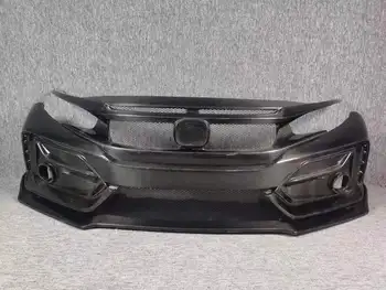 Предна броня от настоящето въглеродни влакна, подходящи за Honda 2018 Civic Type-R FK7/FK8