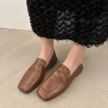 Пролетно малки обувки, дамски обувки на плоска подметка, Обувки Мари Janes, Новост 2024 година, Дизайнерски дамски офис обувки с квадратни пръсти, модни дамски обувки Zapatillas на открито