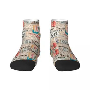 Реколта Мъжки Чорапи За екипажа на Route 66 Унисекс С Хубави 3D Принтом 