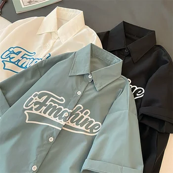 Реколта риза с надпис, Корейски Нишевый Дизайнерски тенденция, блуза с къси ръкави, хип-хоп принт, ежедневни облекла в стил ретро в хонг Конг, Чист стил