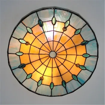 Ретро стъклен тавана лампа на турския дизайнер тифани лампа за Осветление на Спални Хол трапезария декорация на кухня lighti