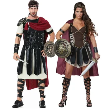 Римският Спартански Войн-Гладиатор Cosplay Униформи за Жени и Мъже Рицар Xena Принцеса Цезар концерта Костюм за Хелоуин