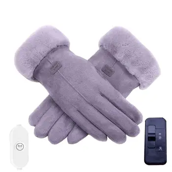 Ръкавици с USB-топъл, ергономични Меки топли електрически улични ръкавици, ръкавици с USB-топъл, чувствителен на допир екран, зимни аксесоари за колоездене, разходки.
