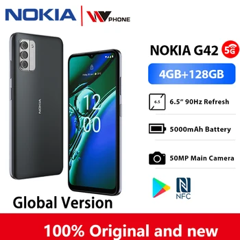 [Световна премиера] Nokia G42 4GB 128GB 5G Snapdragon 480 Android с честота на обновяване 1390 Hz 6,56-инчов Тройната Помещение 5000 ма 50 Mp