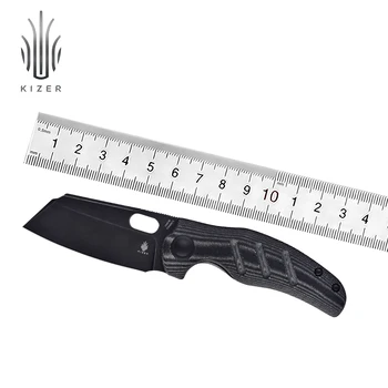 Сгъваем Нож с Острие Kizer V3488C5 C01C Mini 2021 Нов Черен 154 См Острие и Дръжка от Микарты с Дупка За Палеца, който отваря ЕРП-Нож