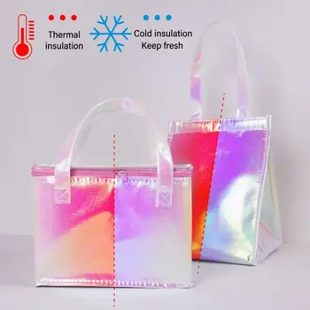 Сгъваема термосумка, улични кутии, здрава изолирано чанта за обяд, чанта за пикник чанта-хладилник от алуминиево фолио