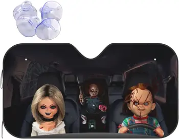 Сенника на предното стъкло на превозното средство от филм на ужасите с анимационни герои, слънчеви очила са в челните стъкло на автомобила Блокират ултравиолетовите лъчи, козирка за превозни средства
