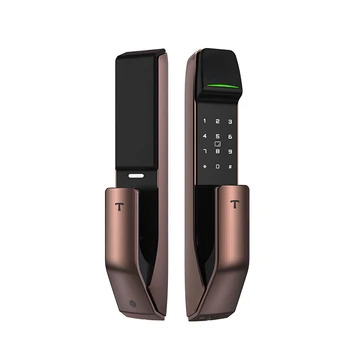 Сигурността на дома на Hristo Smart Push Wifi Заключване на входната врата без ключ Интелигентен Напълно автоматично заключване за външно отвора на разговор с пръстов отпечатък
