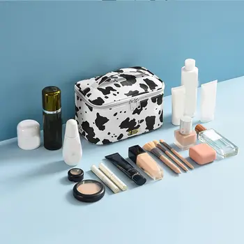 Скъпа водоустойчива чанта за съхранение от изкуствена кожа с цип, козметичен контейнер, чанта за тоалетни принадлежности, косметичка, дамски косметичка