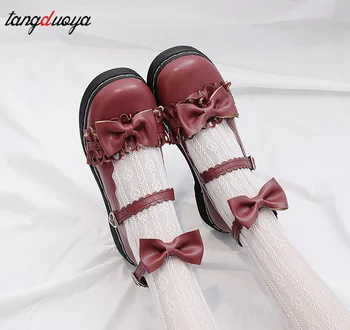 Сладки Сладки обувки в стил Лолита с лък за деца 2022 г. нови есенни обувки в стил Лолита 