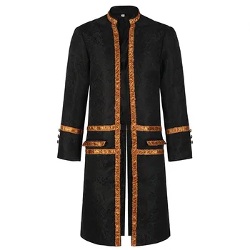 Средновековна мъжко яке, с отворено палто, мъжки якета в стил steampunk, готическата палто, Викторианската облекло, костюм за Хелоуин