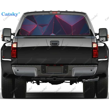 стикер на прозореца на колата с триъгълна форма, графична декоративна стикер на камион, перфорирана vinyl универсален стикер за автомобил