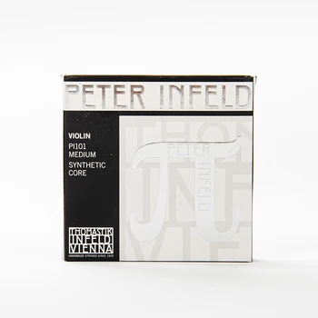 Струни за цигулка Thomastik PETER INFELD, синтетичен жило, E-Tin, средни, с шариковым край, в хартиена опаковка (PI101)