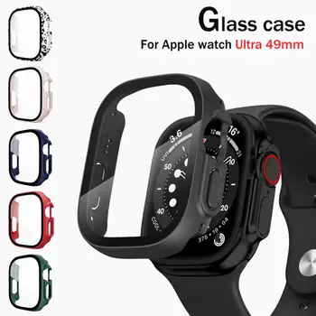 Стъкло + Капак за Apple Watch case 49 мм smartwatch PC Защитно фолио за екрана Броня Закалени калъф iwatch серия Ultra2 Аксесоари