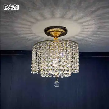 Съвременната златна таванна кристален лампа E27 реколта декоративна хол кристален осветление на хотелския коридор кристален полилей за спални