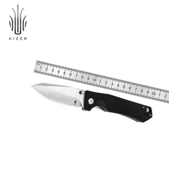 Тактически нож Kizer Cliff L4007A1 2023 Нова Черна дръжка G10 с острие от стомана 9Cr18Mov Външен Джобен нож