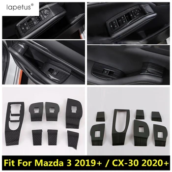 Тампон бутони за превключване на подемни стъкло на превозното средство за Mazda 3 2019 - 2023 / CX-30 2020 - 2023 Аксесоари от неръждаема стомана/ABS