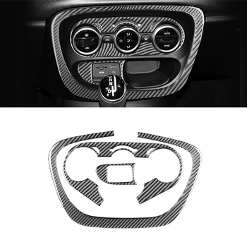 Тампон върху панел превключвател ac автомобилната конзола Стикер на накладку ключа за променлив ток конзола за Fiat 500L 2014-2017 от мека въглеродни влакна