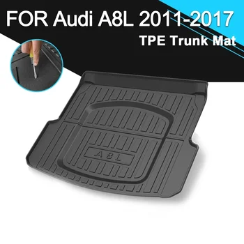 Тампон за капака на задния багажник на кола TPE, водоустойчив Нескользящий Гумена карго подложка, Автоаксесоари за Audi A8L 2011-2017