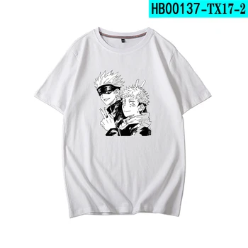 Тениска с къс ръкав с аниме-принтом Jujutsu Kaisen, Yuji Итадори, Годзе Сатори, периферна дрехи, Летен тренд унисекс