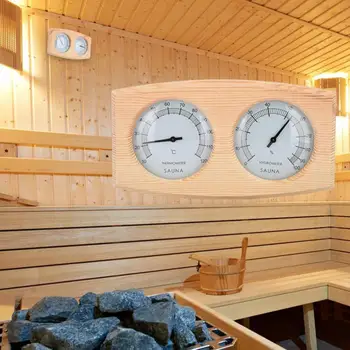 Термометър, Влагомер за Дървени Парна Термометър за сауна Аналогов стаен влагомер за измерване на температура Сензор за влажност на