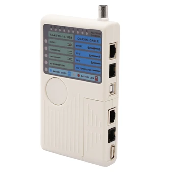 Тестер за мрежови кабели RJ45, RJ11 USB BNC LAN, дистанционно детектор за проследяване на кабели, LAN, инструмент за бързо тестване на 4 в 1