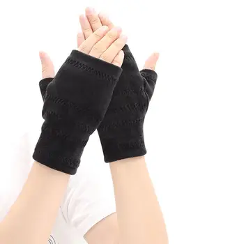 Топли ръкавици за полпальца за жени и зимни мъже, дебели ръкавици наполовина, за да могат учениците да пишат отворени пръсти