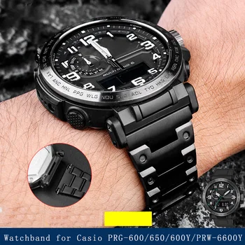 Точност стоманена гривна за Casio PRG-600 PRG-650 PRG-600Y серия PRW-6600Y промяна гривна каишка за часовника 24 мм гривна