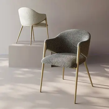 Трапезни столове от кашмир агне, на стол с модерна дръжка, Мързелива Мека опора за гърба, за Украса на стола, Сватбени аксесоари Nordic Sillas за помещения